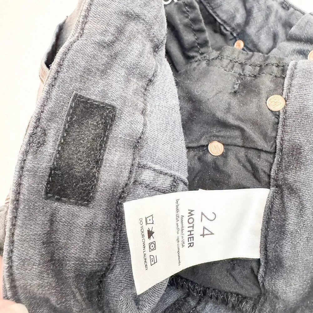 Mother High Waisted Looker Ankle Fray Lighting Up Lanterns Denim Jeans Size 24